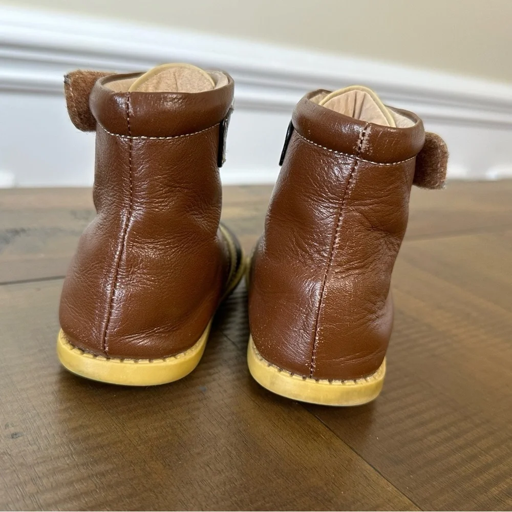 Livie & Luca boys toddler size 5 brown leather boot rubber sole